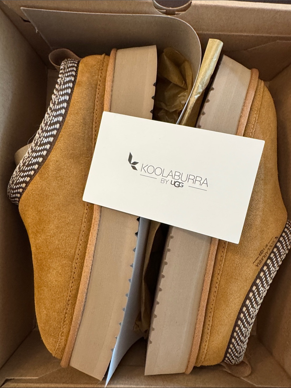 Koolaburra Women's Suede Slippers in Mustard Brown - Picture 5 of 6